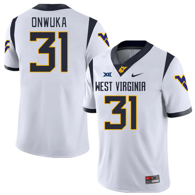 Men #31 Obinna Onwuka West Virginia Mountaineers College 2024 New Uniforms Football Jerseys Stitched